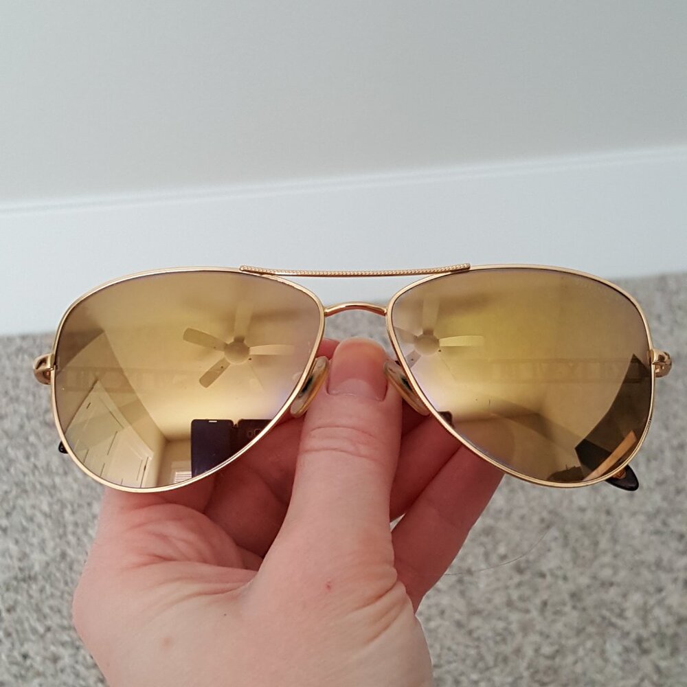 Tiffany & Co. 18K GOLD PLATED Atlas Aviator Pilot Sunglasses Mirror Roman Numer - Picture 7 of 17
